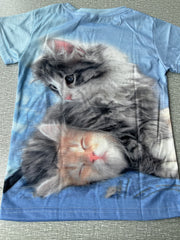 3D Kitten Graphic T Shirt for Boys & Girls - Summer Outfit