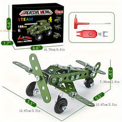166pcs Military Series Model Building Blocks Educational Toys