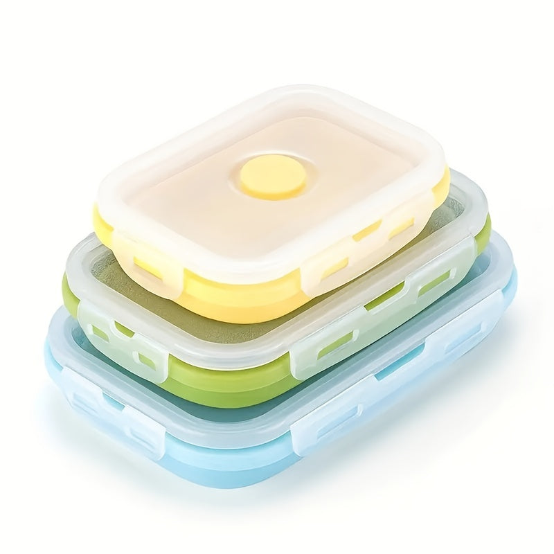 Leakproof Square Foldable Bento Box Set with Belt Clip Cover