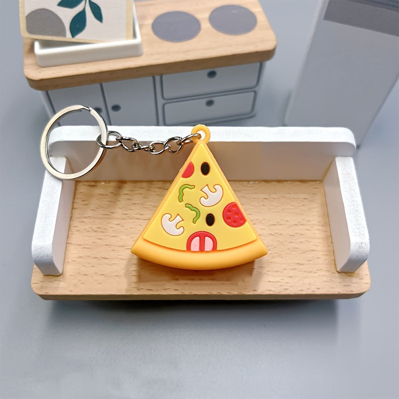 4pcs Soft Plastic French Fries Hamburger Keychain Car Pendant Backpack Pendant