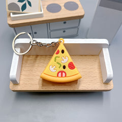 4pcs Soft Plastic French Fries Hamburger Keychain Car Pendant Backpack Pendant