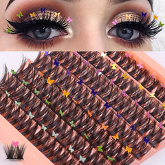 Butterfly Sequin Decor Lash Clusters DIY Eyelash Extensions