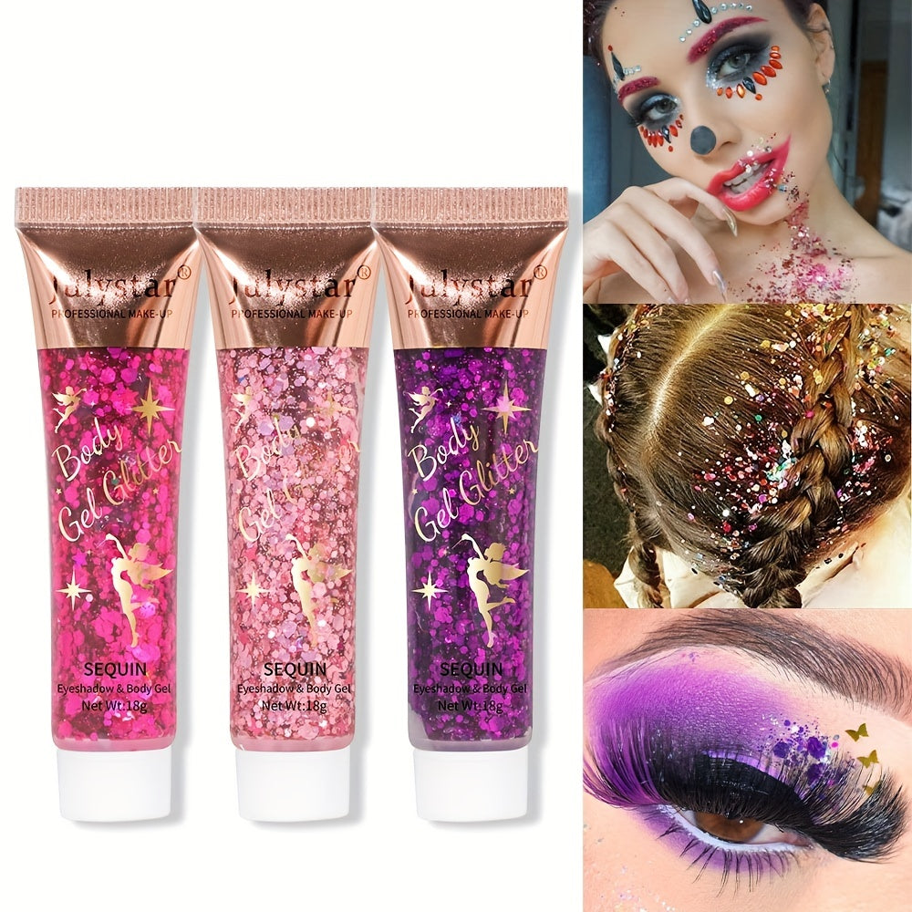 Gel Glitter Eye Shadow Liquid for Face and Body - Polarized Stage Sequins