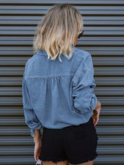 Women's Loose Fit Denim Crop Top