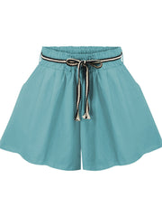 Wide Leg Shorts Casual Tie Waist Summer Shorts Women's Clothing