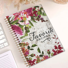 Eat Well Red Flowers Recipe Book 13 97x21 08cm Notebook with 50 Pages
