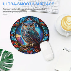 Owl Gaming Mouse Pad for Women/Girls Round Mousepad Non-slip Rubber Mat