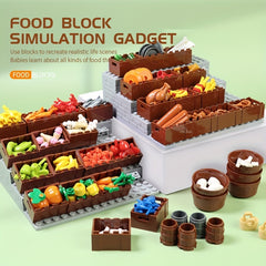 Food Building Blocks Hamburg Fries Chicken Hot Dog Fruit Accessories Toys
