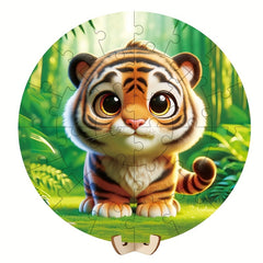 28pcs Magnetic Round Animal Puzzle Toys for Kids Educational