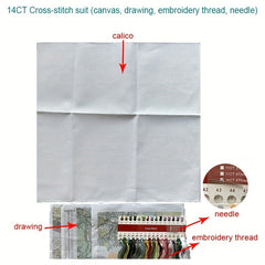 Embroidery Cross Stitch Christmas Gift 14CT Cloth for Living Room Bedroom