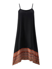 Ethnic Print Splicing Dress Boho Summer Dress Women's Clothing