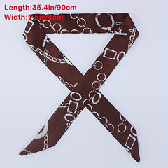 Satin Twilly Scarf Silk Hair Ribbon Neckerchief Skinny Scarf