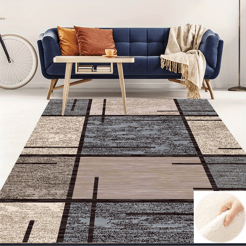 Fluffy Faux Wool Area Rug Retro Contemporary Large Carpet For Living Room Bedroo