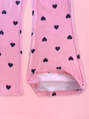 Toddler Girls Heart Graphic Flare Leg Pants
