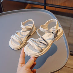 Girls Slip On Sandals Kids Casual Dress Up Shoes