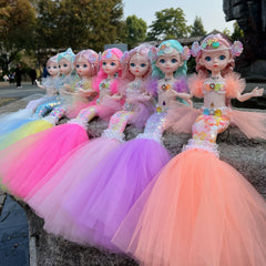 17 72inch Mermaid Doll Girl Toy Eyed Children's Princess Doll Wedding Dress Doll