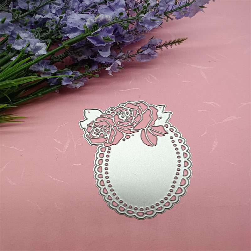 Rose Lace Greeting Card Cutting Die for DIY Scrapbooking