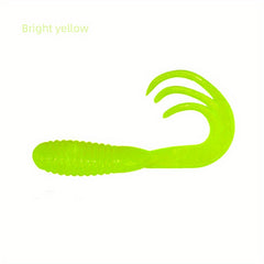 10pcs Artificial Roll Tail Worm Soft Baits 5.2inch Floating Fishing Lure Tackle
