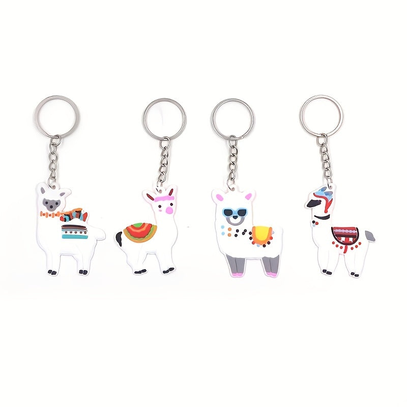 Alpaca Keychain Cartoon Animal PVC Key Ring Purse Bag Backpack Charm