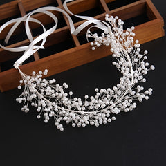 Faux Pearl Hair Band Hair Ornaments Rose Golden Wedding Headwear