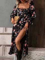 Floral Print Long Sleeve Dress Women's Clothing