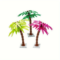 Beach Palm Tree Coconut Tree Building Block Plant Scene Set