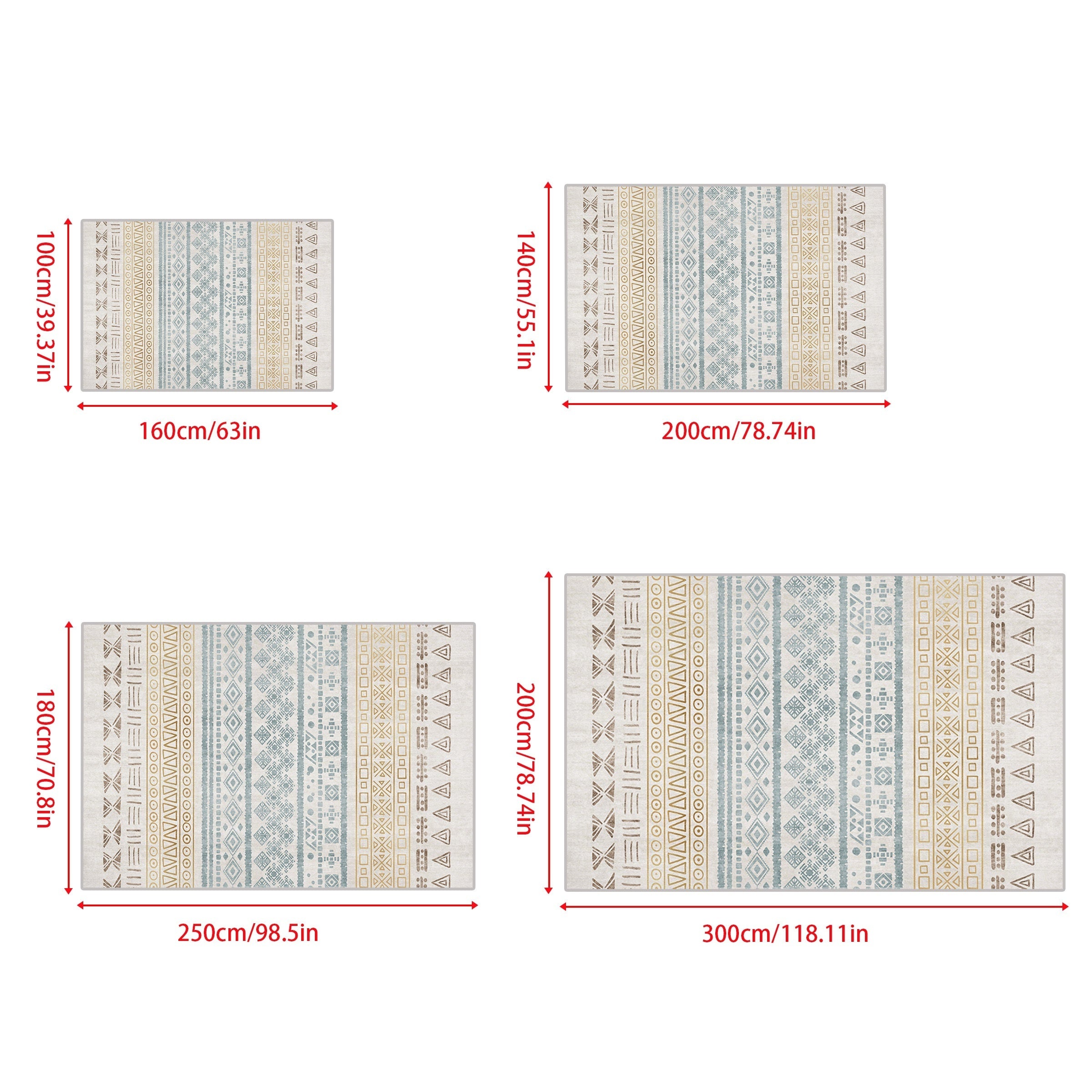 Nordic Boho Carpet Soft Non-Slip Mat for Bedroom Living Room Bathroom