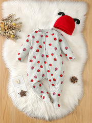 2pcs Baby Girls Ladybug Romper & Hat Set