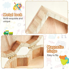 Unpainted Wooden Heart Shape Box with Hinged Cover - DIY Art Craft Jewelry Box