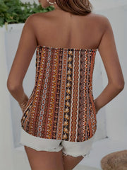 Floral Print Tube Top Sleeveless Summer Casual Top