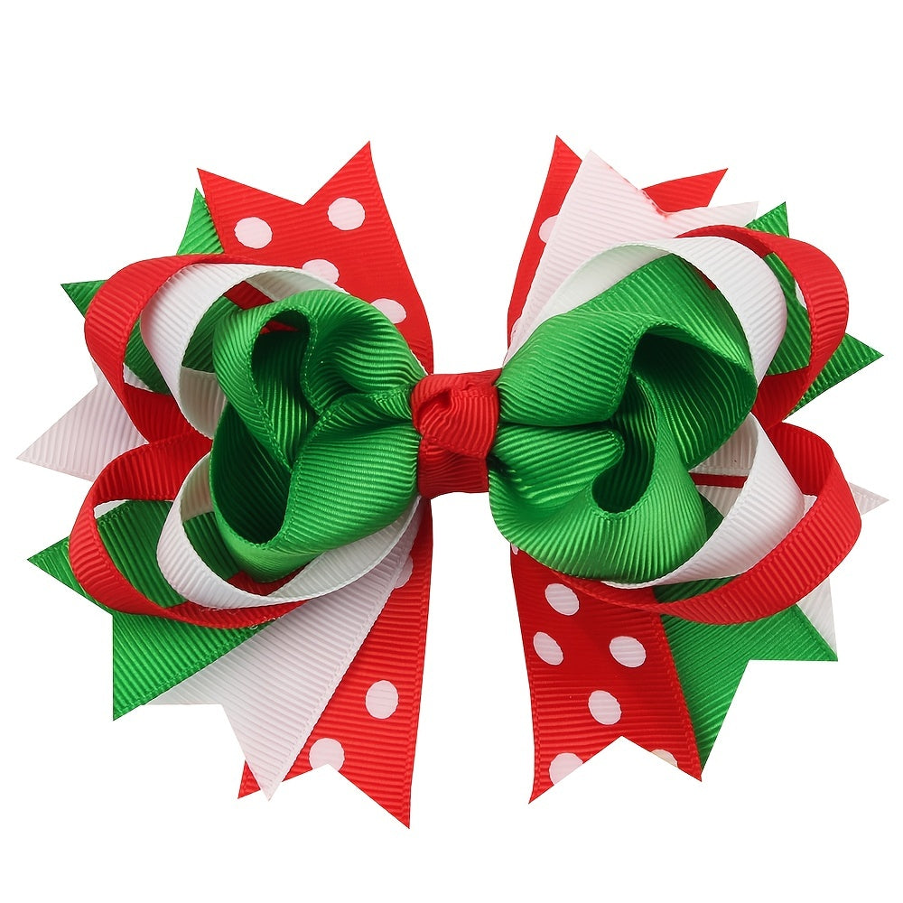 Swallowtail Bow Christmas Hair Clips for Kids Holiday Headwear