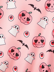 Girls Pumpkin Print Sweatshirt Long Sleeve Pullover Top