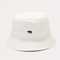 Bear Embroidery Bucket Hat Sun Protection Outdoor Travel