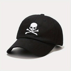 Adjustable Unisex Baseball Cap with Skull Embroidery