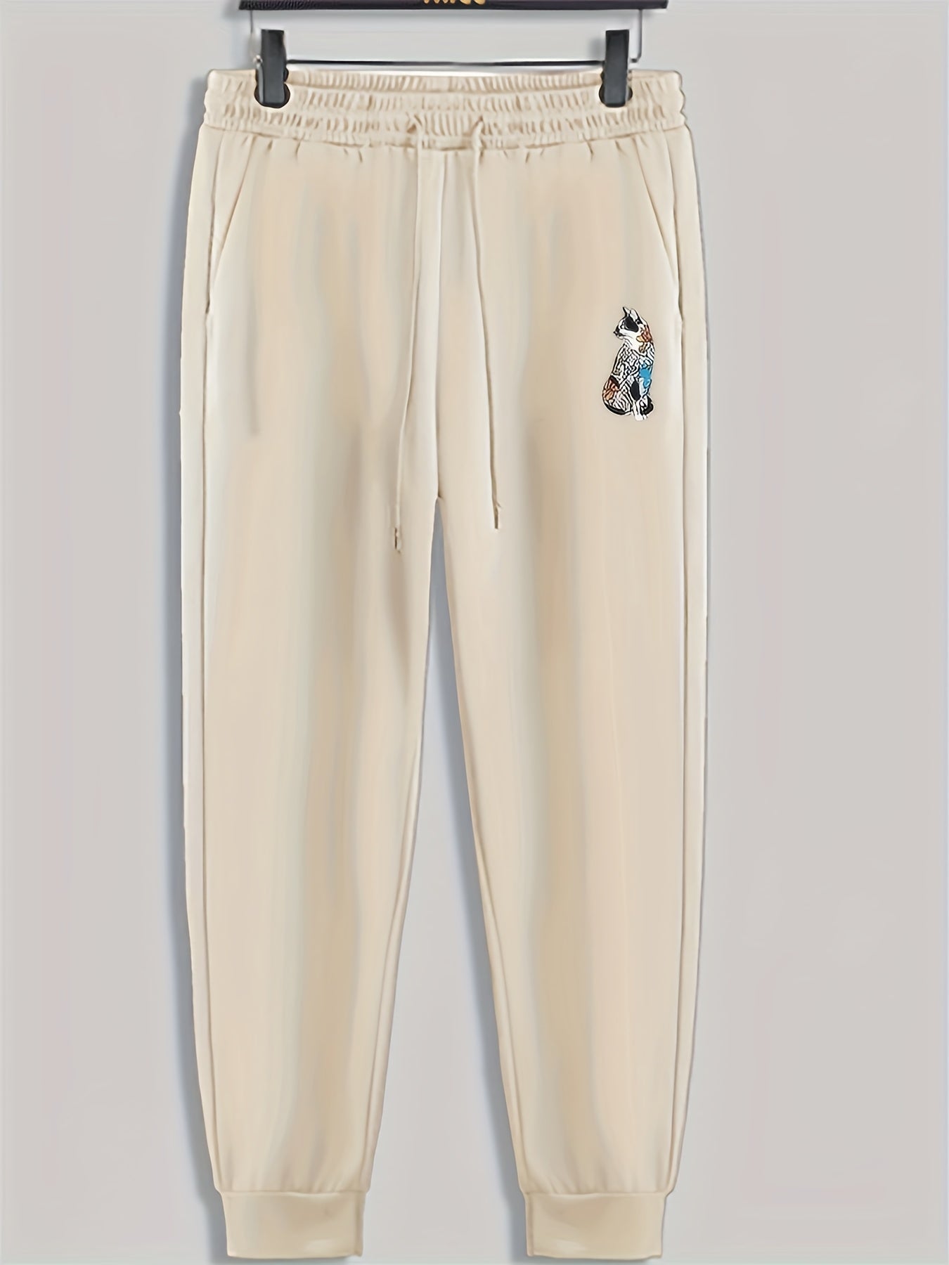 Dog Print Men's Drawstring Sweatpants for Spring Autumn