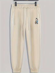Dog Print Men's Drawstring Sweatpants for Spring Autumn
