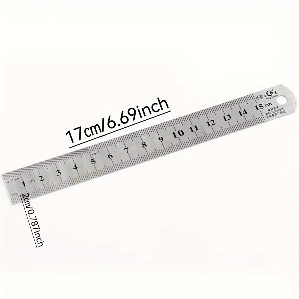 Thick Stainless Steel Ruler, 12-Inch, Metric & Inch Measurement, Durable