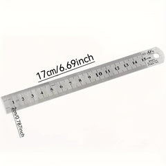Thick Stainless Steel Ruler, 12-Inch, Metric & Inch Measurement, Durable
