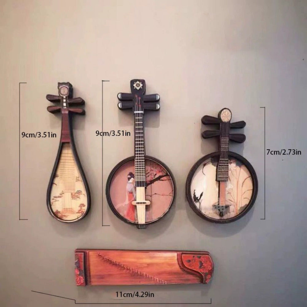 Doll House Wind Pipa Ethnic Musical Instrument Mini Furniture Model
