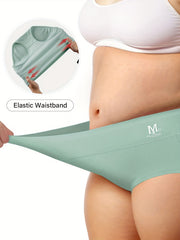 4 Pack Plus Size Casual Underwear Set Women's Plus Letter Print