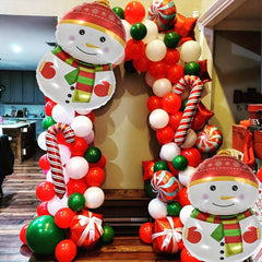 Christmas Snowman 4D Hat Balloon Smile Holiday Party Decoration Supplies
