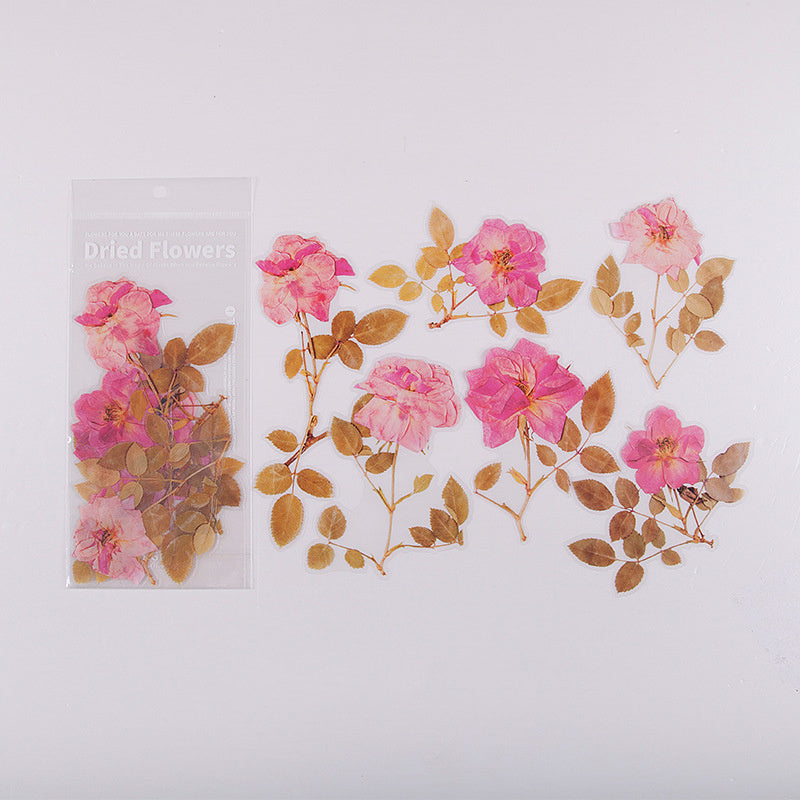 6pcs Flower Stickers Pet Decorative Scrapbook Decor