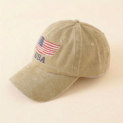 American Flag Embroidery Curved Brim Dad Hat Unisex Adjustable Sun Hats