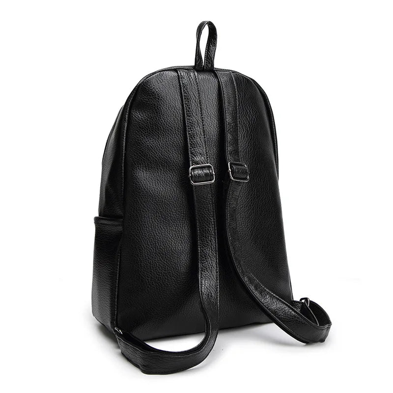 Lady PU Leather Backpack Female Travel Bag
