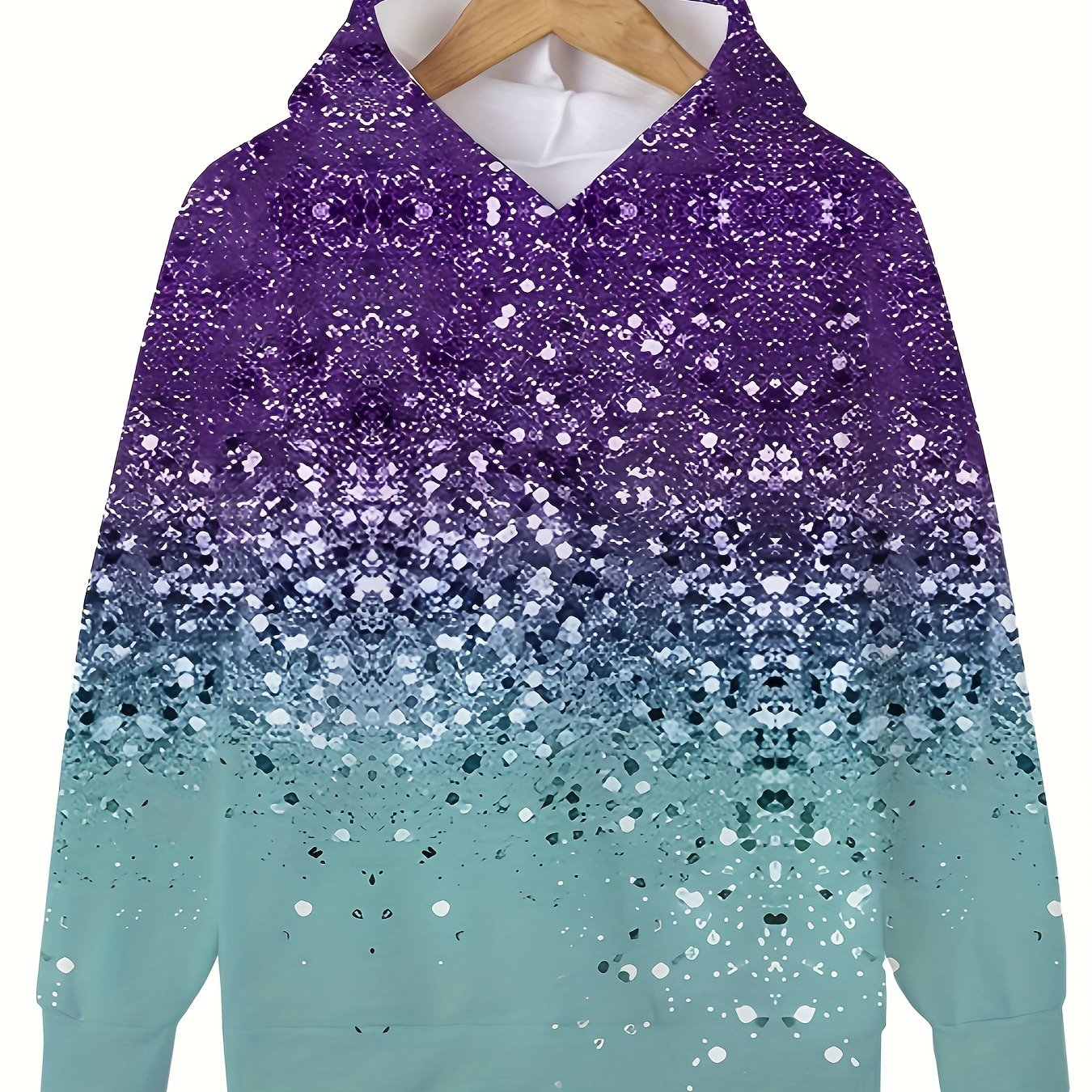 Kids Gradient Sequin Effect Hooded Sweatshirt