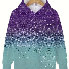 Kids Gradient Sequin Effect Hooded Sweatshirt