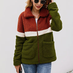 Patched Pockets Jacket Long Sleeve Fall Winter Casual