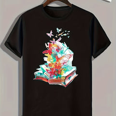Butterflies Book Print Men's Graphic T-shirt Casual Comfy Tees