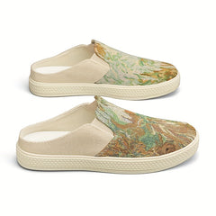 Men's Flower Print Slip On Loafer Shoes Casual Anti Skid Walking Shoes