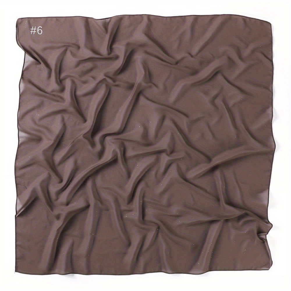 Solid Chiffon Headscarf Lightweight Sunscreen Square Scarf Windproof Headband